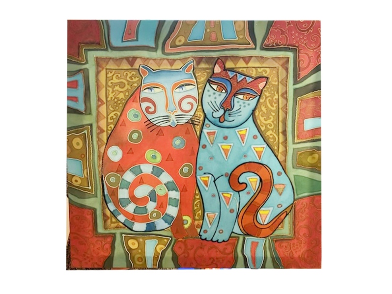 Olha Karakul  Cats, 2017  Hand painted silk batik